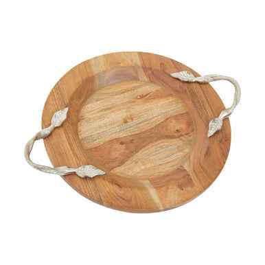 Vine Large Acacaia Wood Round Tray