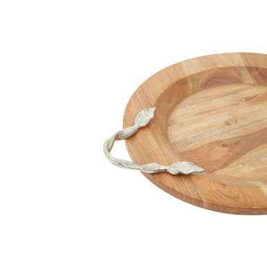 Vine Large Acacaia Wood Round Tray