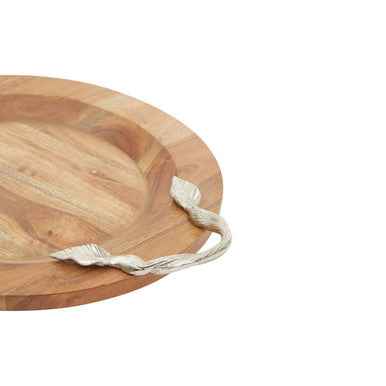 Vine Large Acacaia Wood Round Tray
