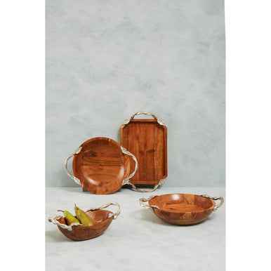 Vine Acacia Wood Small Rectangular Tray