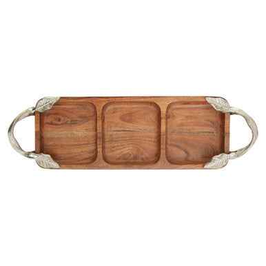 Vine  Acacia Wood 3 Section Serving Dish