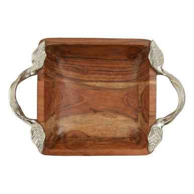 Vine Acacia Wood Square Bowl