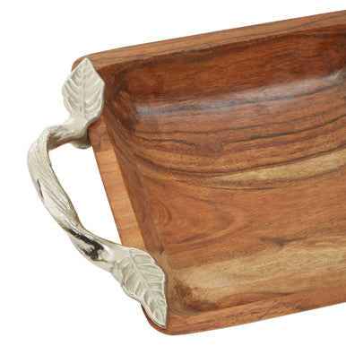 Vine Acacia Wood Square Bowl