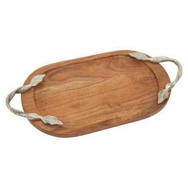 Vine Acacia Wood Oval Serving Tray