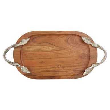 Vine Acacia Wood Oval Serving Tray