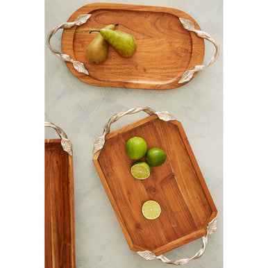 Vine Acacia Wood Oval Serving Tray
