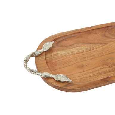 Vine Acacia Wood Oval Serving Tray