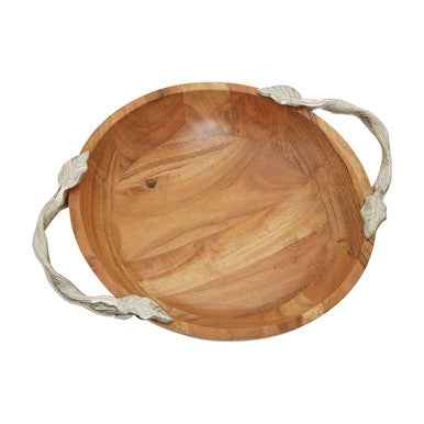 Vine Acacia Wood Round Bowl