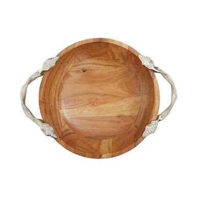 Vine Acacia Wood Round Bowl