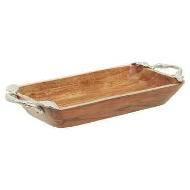 Vine Acacia Wood Rectangular Bowl