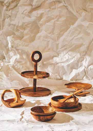 Rosi Small Sheesham Wood Shallow Salad Bowl