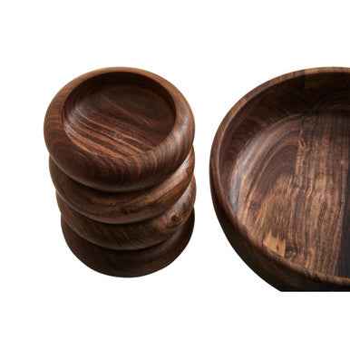 Rosi 5 Piece Sheesham Wood Salad Bowl Set