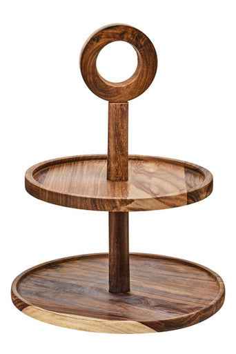 Kora Sheesham Wood Two Tier Cake Stand