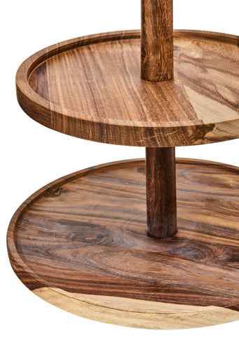 Kora Sheesham Wood Two Tier Cake Stand