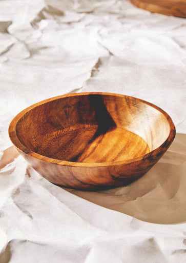 Rosi Large Round Sheesham Wood Tapered Salad Bowl