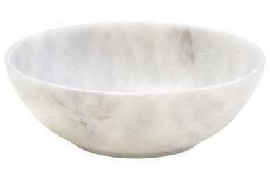Kora Acacia Wood And White Marble Chip And Dip Plate