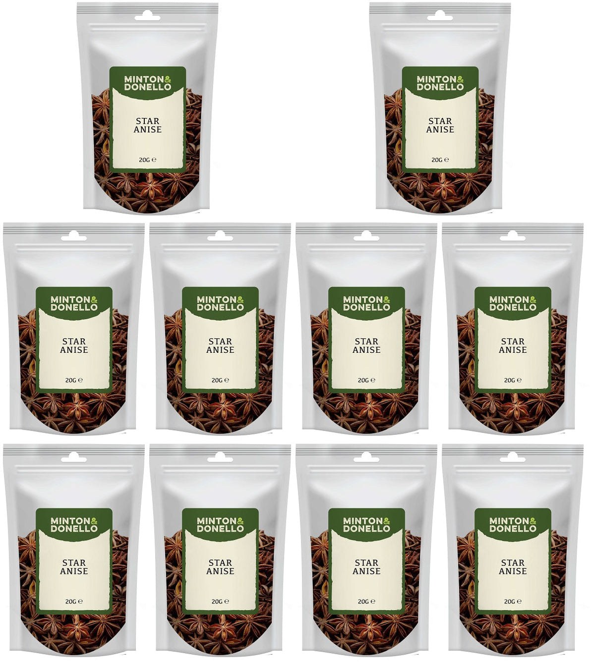 10 x Minton & Donello Star Anise - 20g
