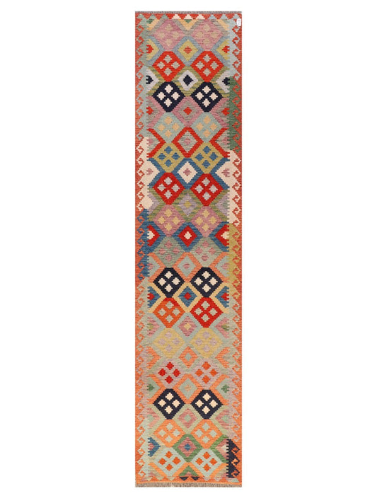 Maimana Afghanistan Kilim Runner - 383 x 86 cm