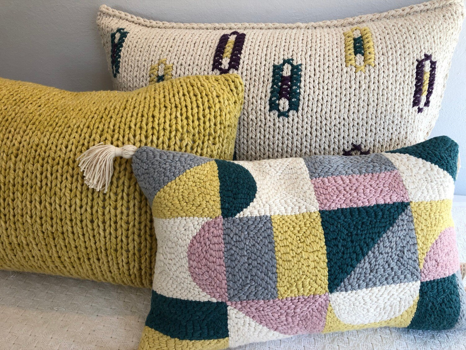 Punch Needle Cushion Cover - Geometric Pattern 1
