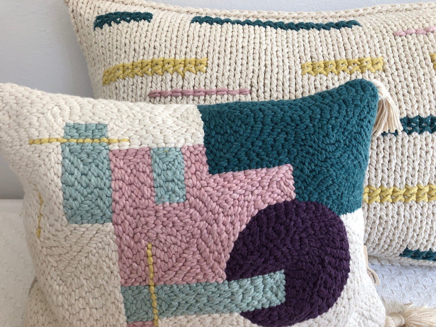 Punch Needle Cushion Cover - Geometric Pattern 2