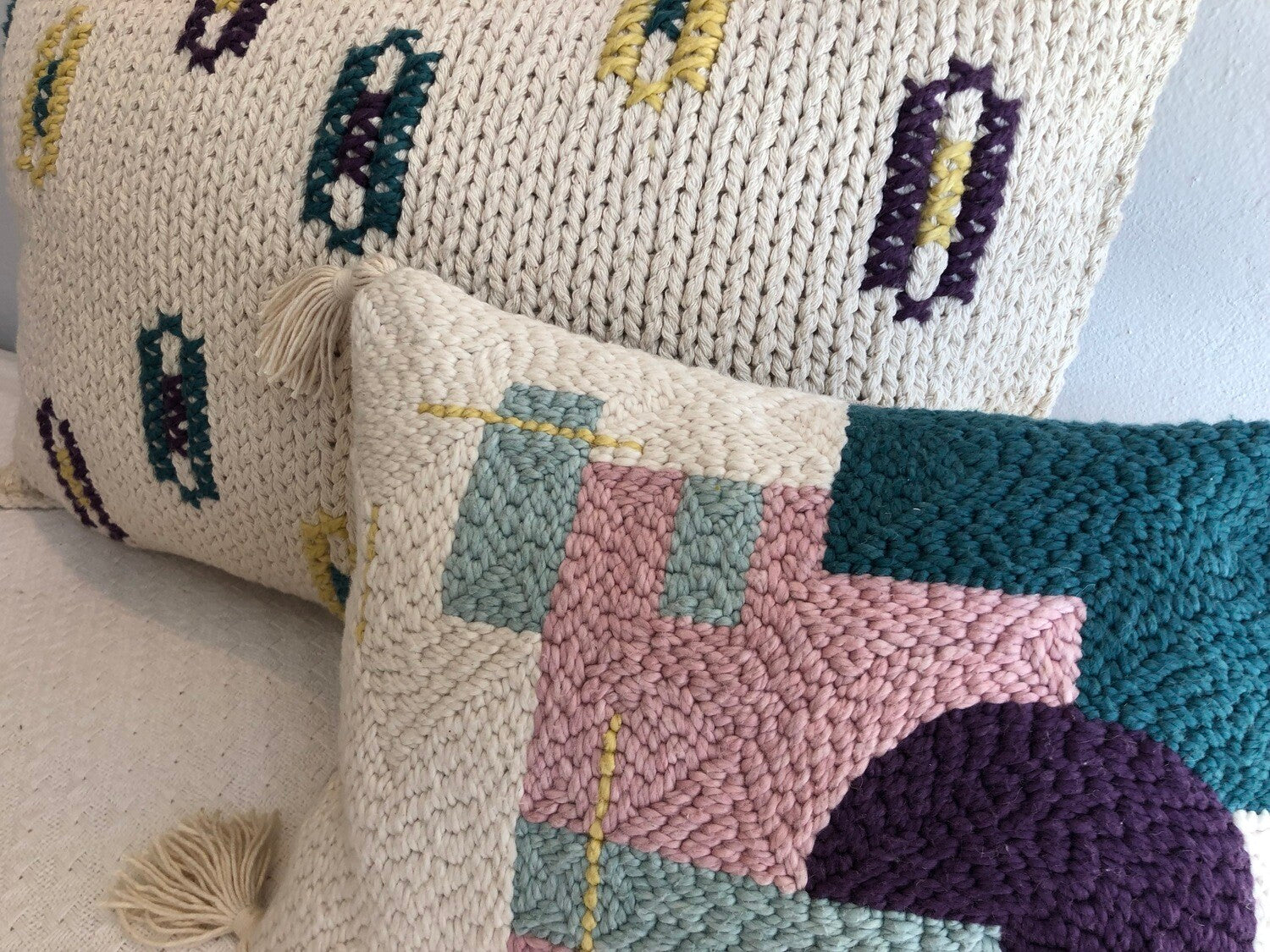 Punch Needle Cushion Cover - Geometric Pattern 2