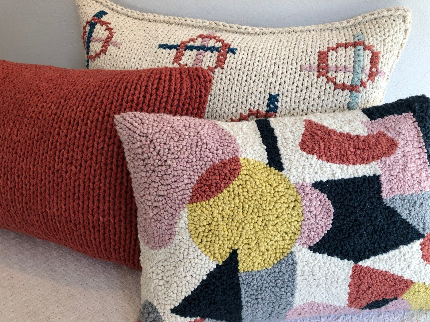 Punch Needle Cushion Cover - Geometric Pattern 3