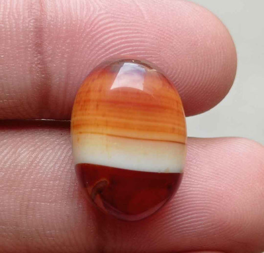 21ct Banded Agate Cabochon - Sulaimani Aqeeq - 21x15mm
