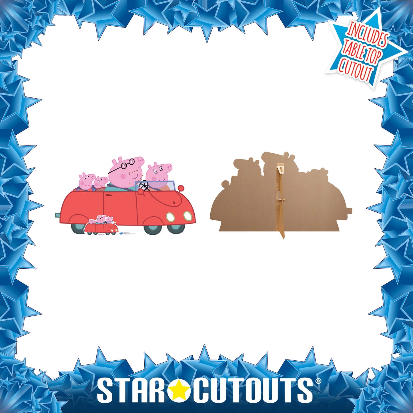 SC1137 Peppa Pig Family Car (Peppa Pig) Cardboard Cut Out Height 95cm