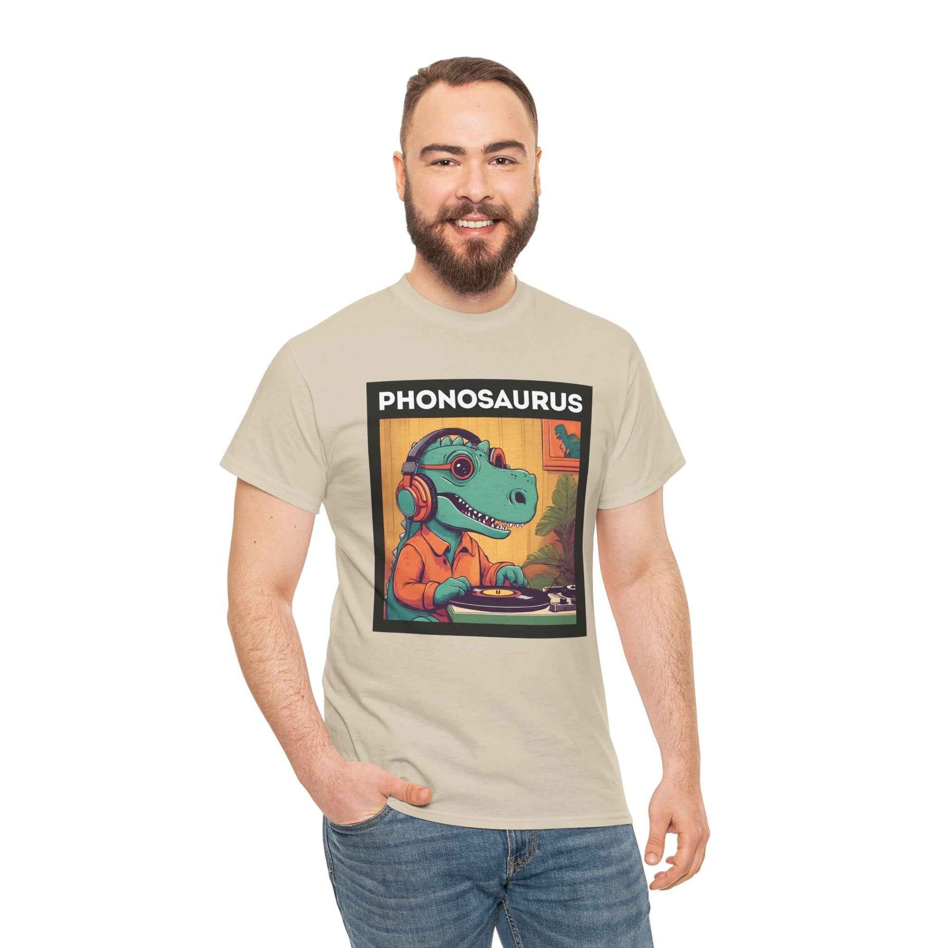'Phonosaurus' Men's Vinyl T-Shirt