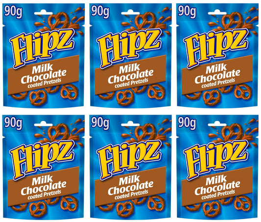 6 x Flipz Milk Chocolate Pretzels - 90g