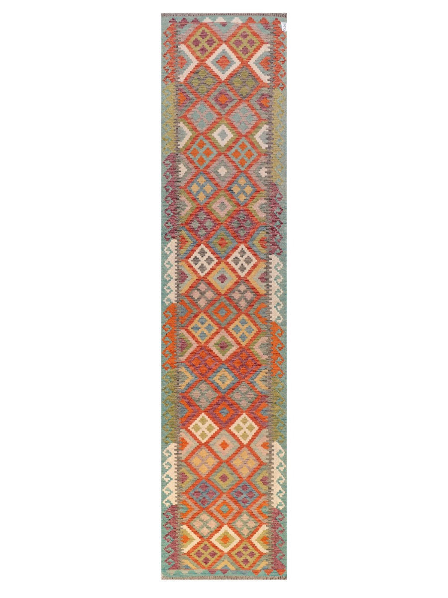 Maimana Afghanistan Kilim Runner - 388 x 83 cm