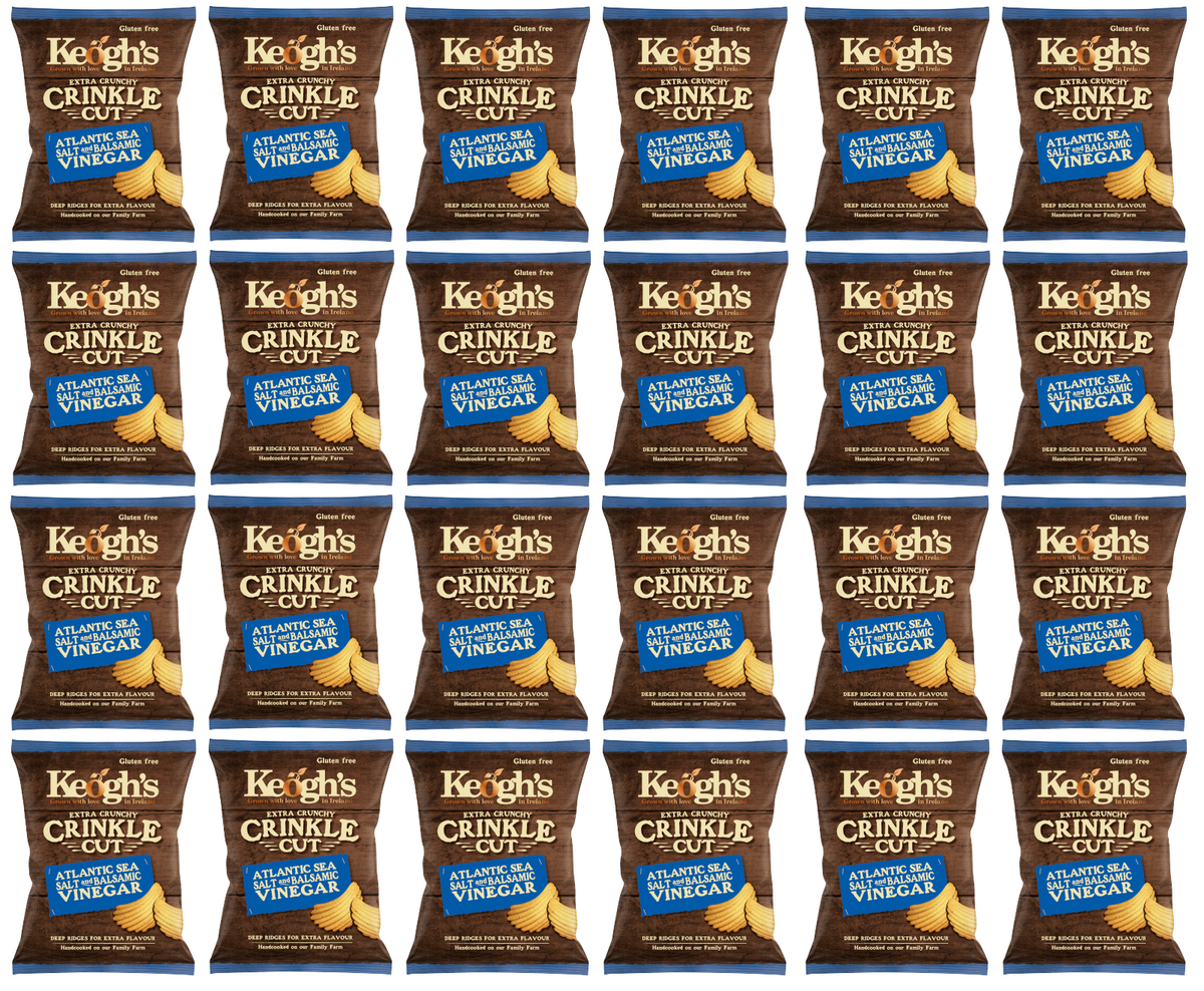 24 x Keoghs Crinkle Cut Sea Salt & Balsamic Vinegar 50Gm