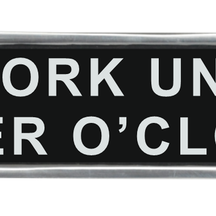 20CM ALUMINIUM I WORK UNTIL BEER SIGN