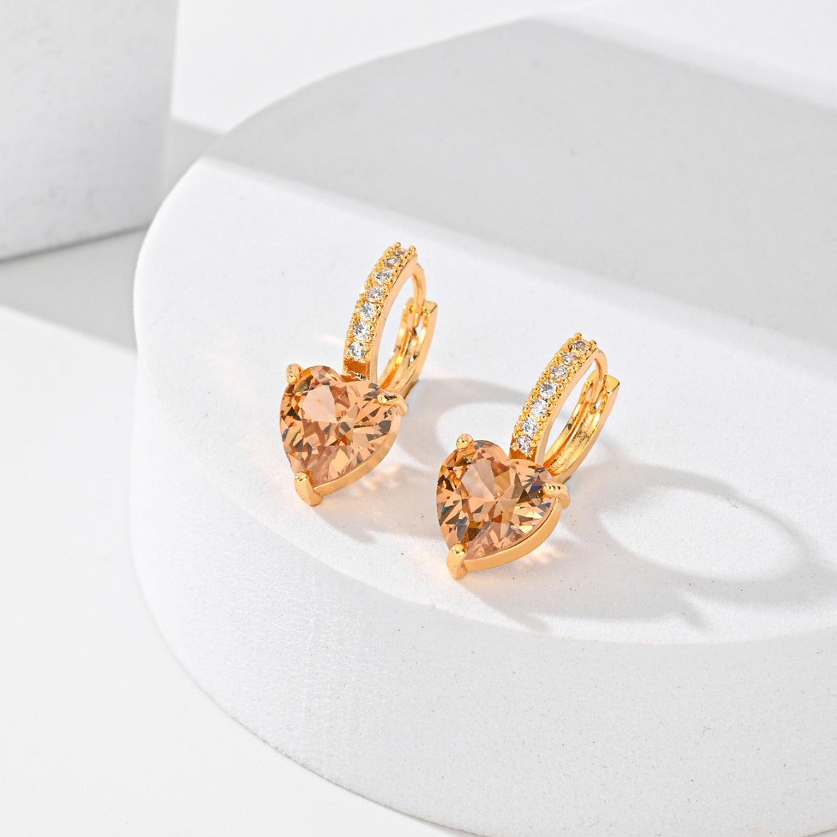 Fashion Multi-color Copper Earrings Studded With Zircon