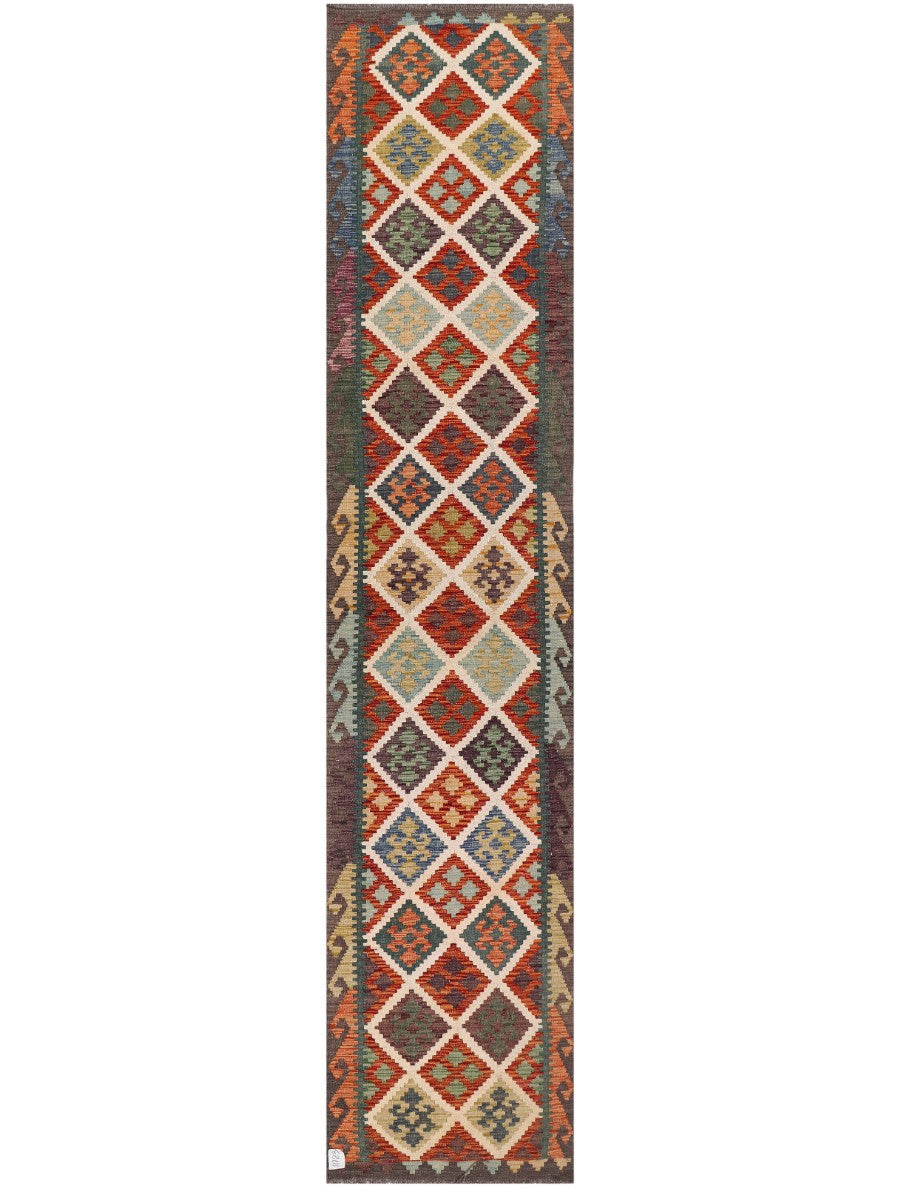Maimana Afghanistan Kilim Runner - 386 x 81 cm