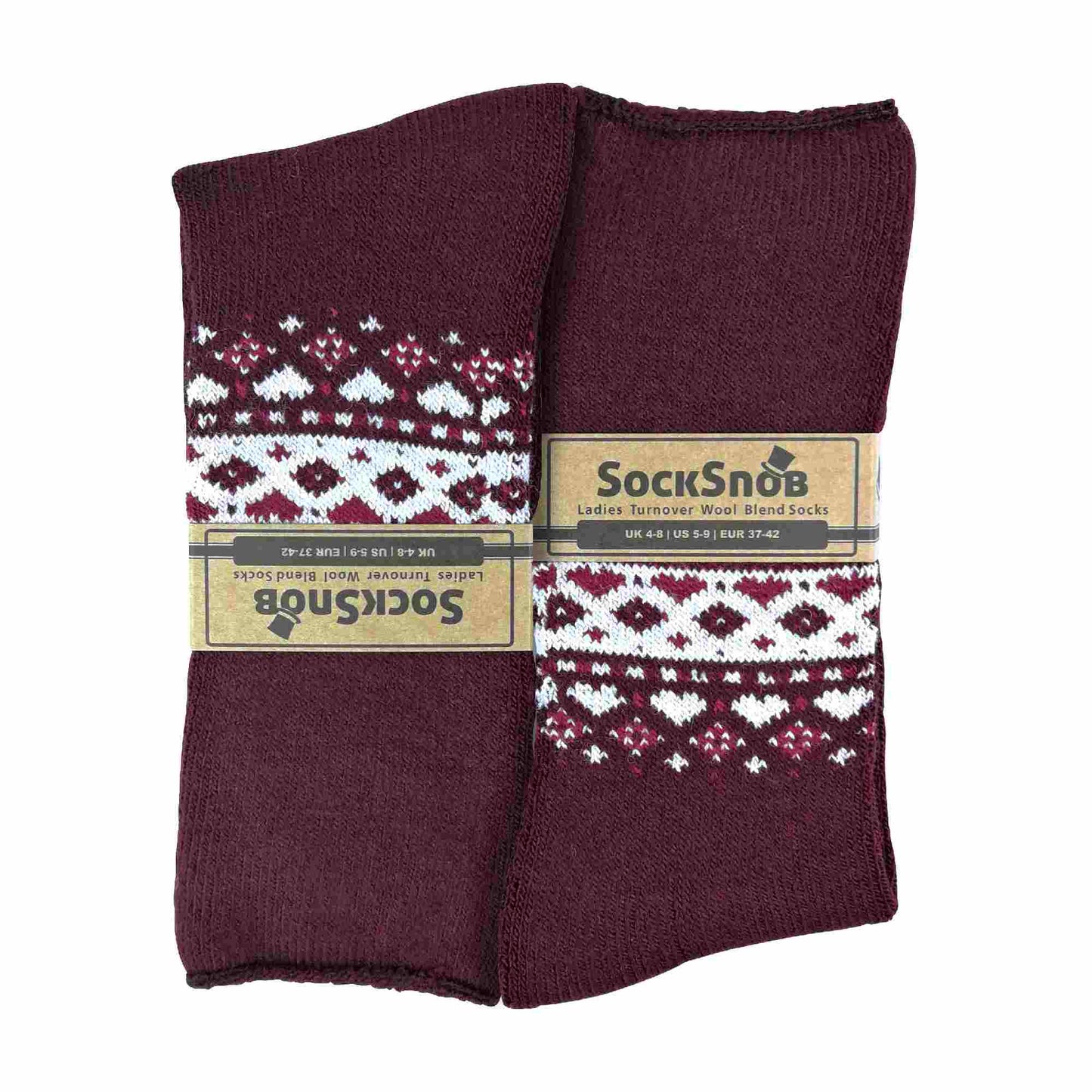 1 Pack Ladies Turn Over Top Warm Nordic Bed Socks for Winter