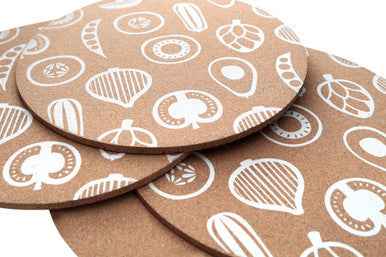 Besa Set Of Four Cork Round Placemats