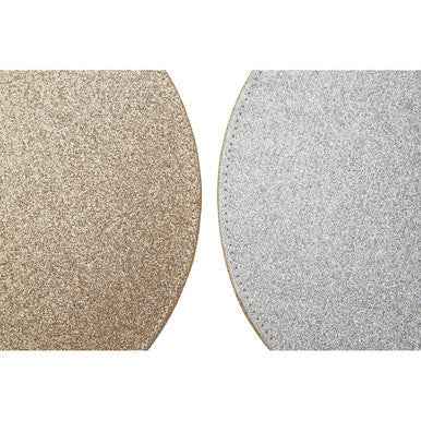 Set Of 4 Reversible Gold And Silver Glitter Placemats