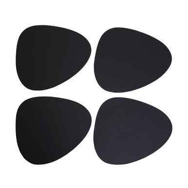 Catlins Pebble 4Pc Black Leather Placemats
