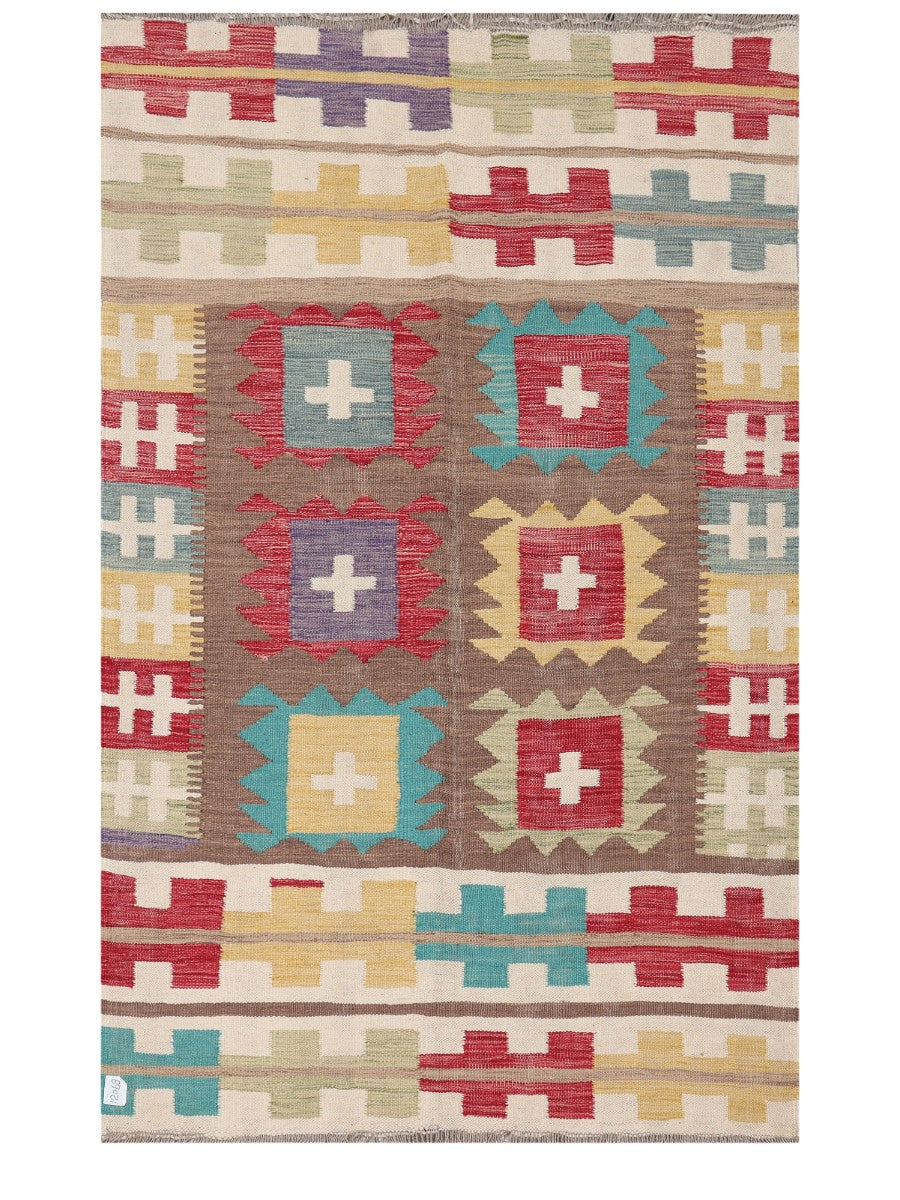 Maimana Afghanistan Kilim Rug - 186 x115 cm