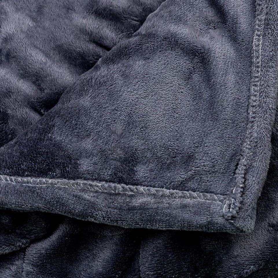 Grey Heated Electric Fleece Throw Blanket 10 Heat Settings 160cm