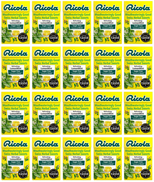 20 x Ricola Lemon-Mint Sugar Free Box - 45g