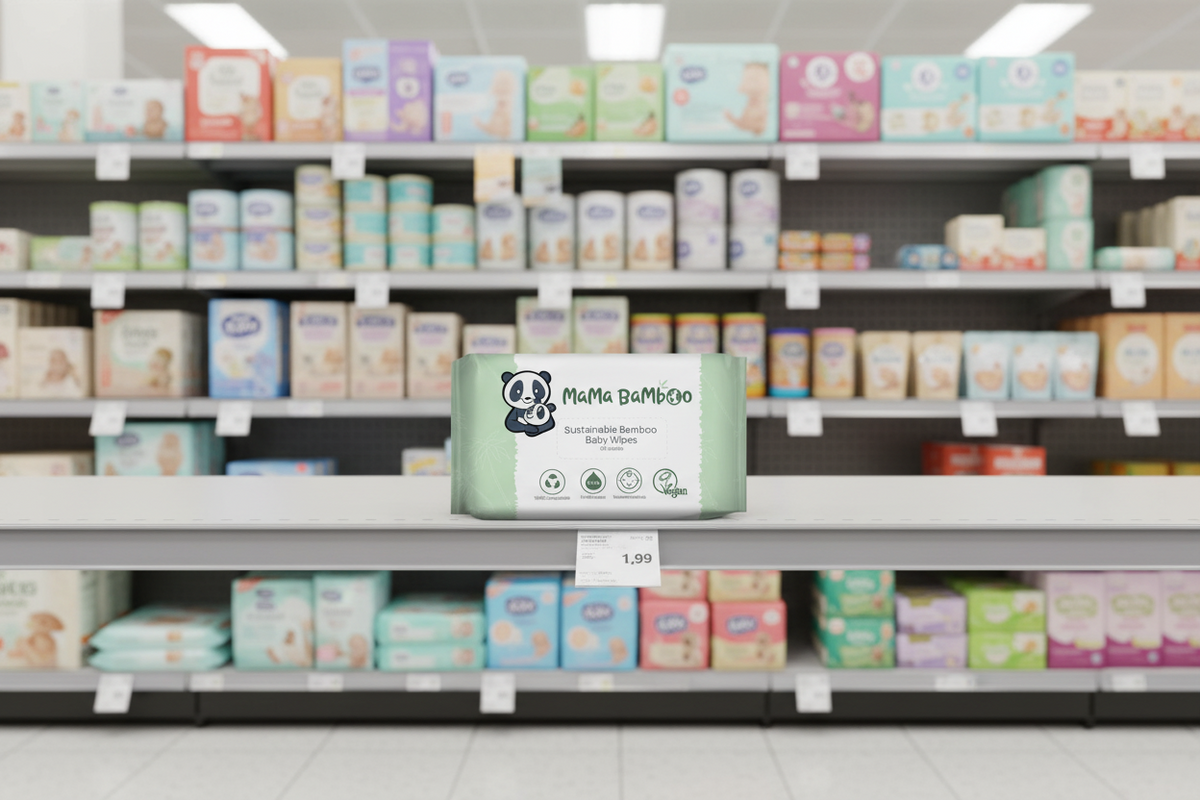 Mama Bamboo Eco Baby Wipes - 60pc