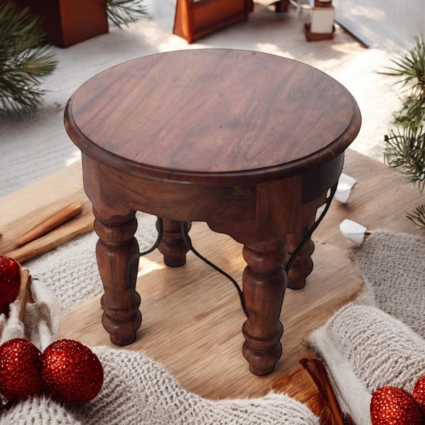 60CM WOODEN ROUND TABLE