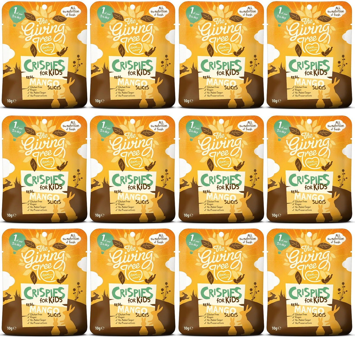 12 x Giving Tree Mango Crispies for Kids - 10g
