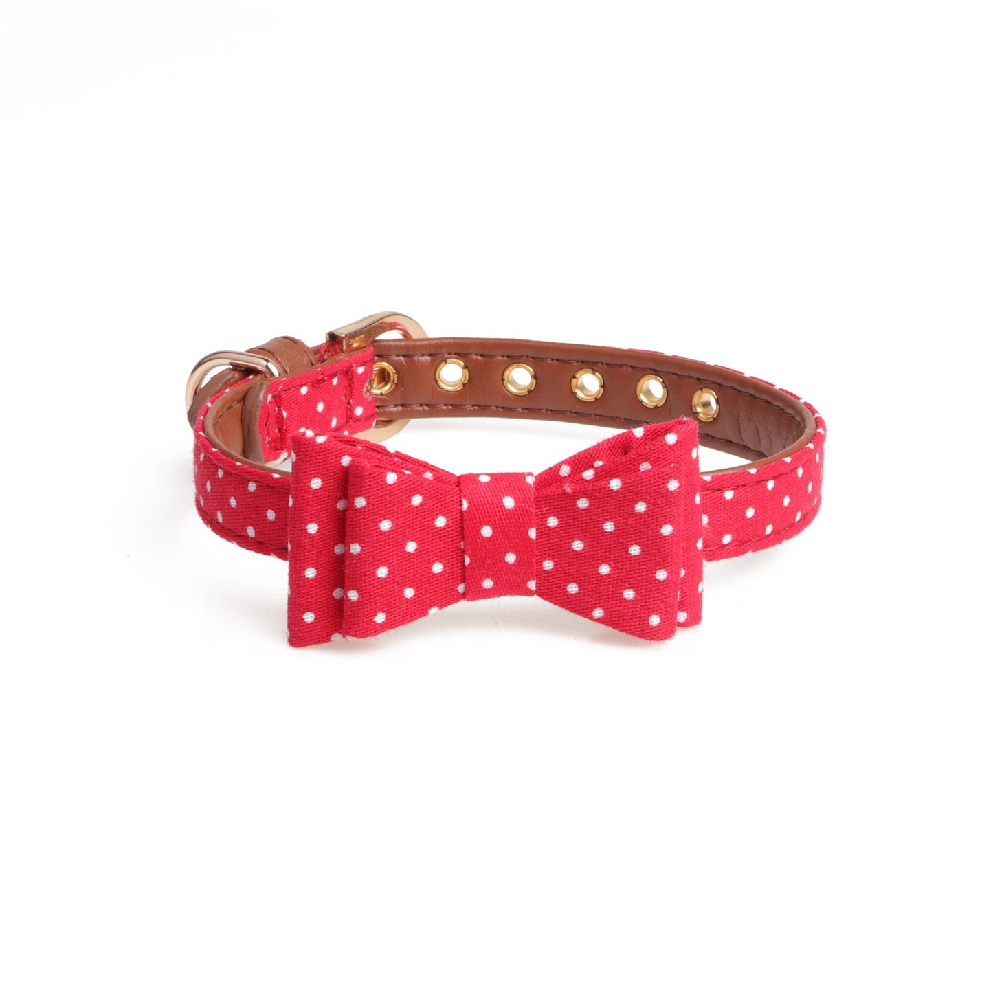 Polka dot pet bow collar collar