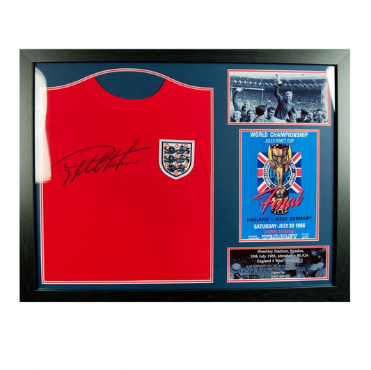 Framed England FA Sir Geoff Hurst Signed Shirt - 1966 World Cup Legend Memorabilia