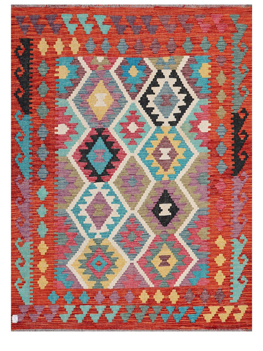 Maimana Afghanistan Kilim Rug - 194 x147 cm