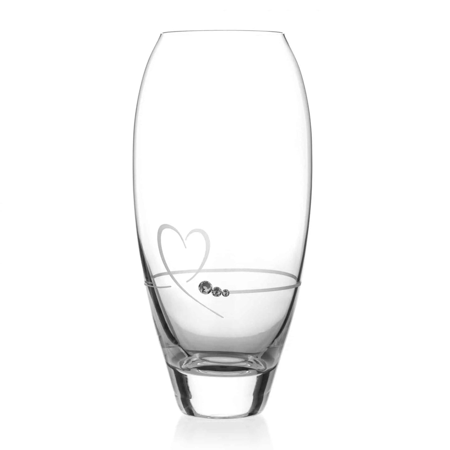 Diamante Petit Vase with Heart Design - 18cm - In Gift Box