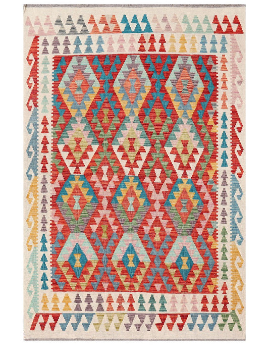 Maimana Afghanistan Kilim Rug - 186 x123 cm